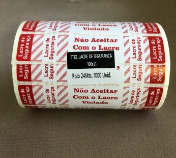 Etiquetas Lacre de Segurança 1000un